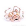 Silver Plated Crystals Brooches Brooch Bouquet Pearl Diamond